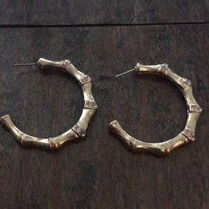 Express gold bamboo hoops